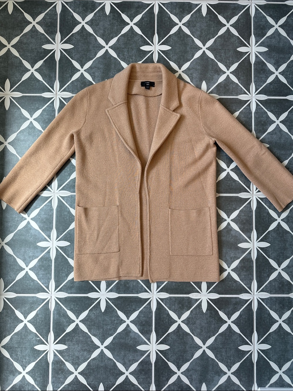 J. Crew Camel Open-Front Knit Cardigan